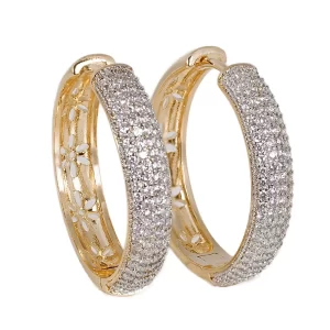 BRINCO ARGOLA MÉDIA CRAVEJADA COM ZIRCÔNIAS